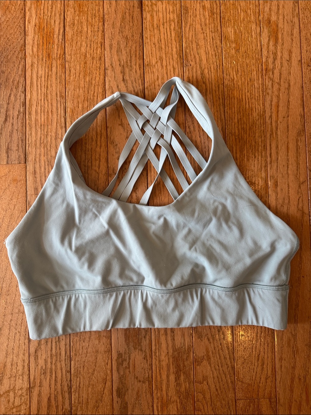 Strappy Back Sports Bra - Light Gray